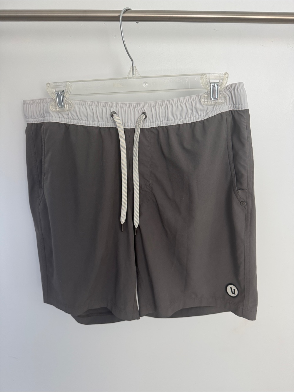 Vuori Two-Tone Gray Elastic Waist Hybrid Shorts